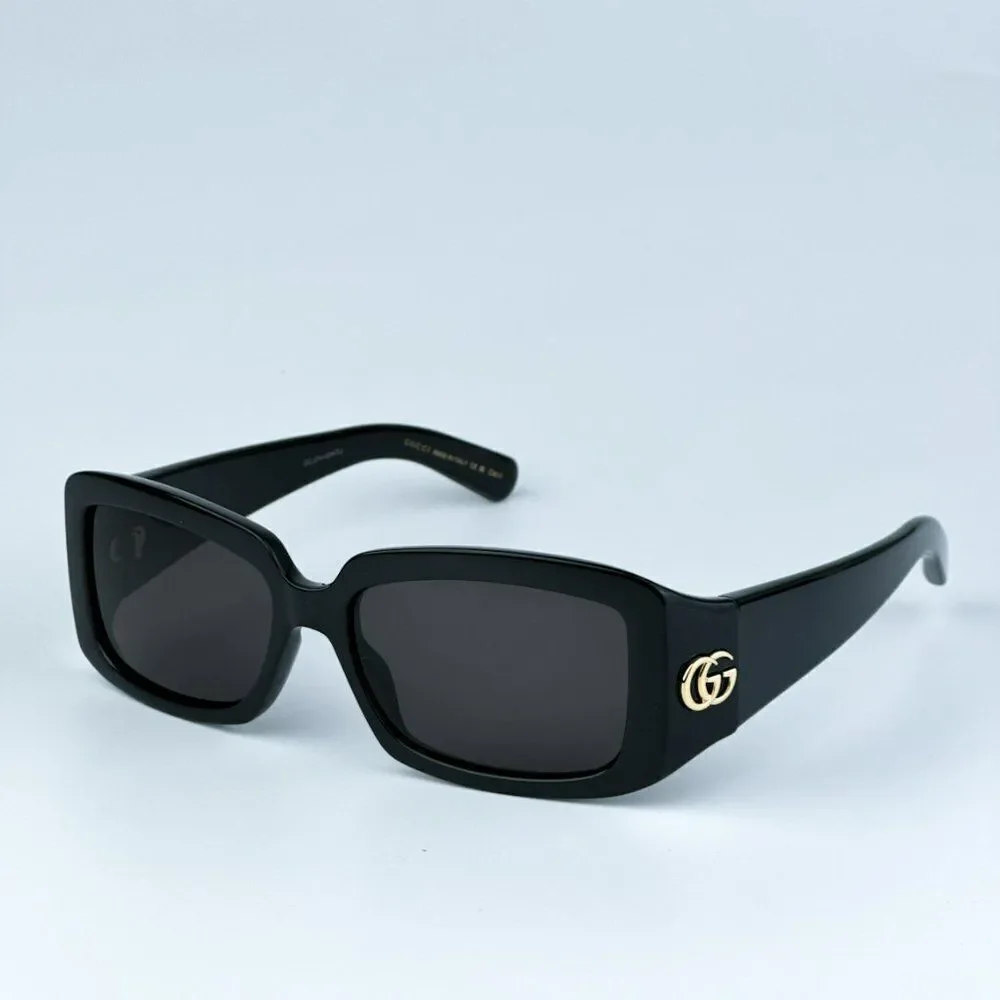 NEW Gucci GG1403S 001 Black Grey Unisex Rectangle Sunglasses GG 1403S